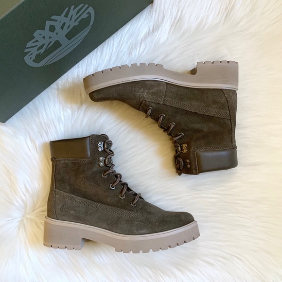 Timberland Carnaby Cool 6” Olive Suede Boots - Picture 2 of 8